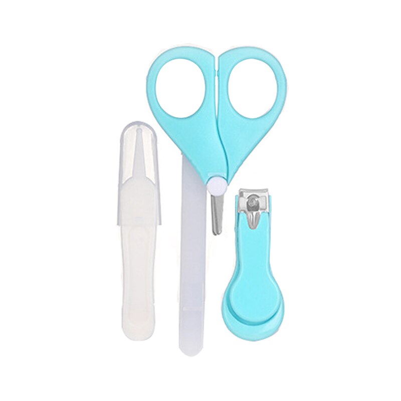 Cortauñas de dibujos animados para bebé recién nacido, recortador, juego de cuidado de uñas, kit de higiene para bebé, tijeras para recién nacidos, cortador de uñas para niños: Lake Blue 4pcs