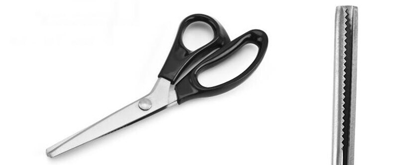 Zig Zag Cut Scissors For Sewing Tailor Dressmaking Scissors Shear Pinking Leather Craft Fabric Cutting Blade Cloth DIY Handmade: Army Green