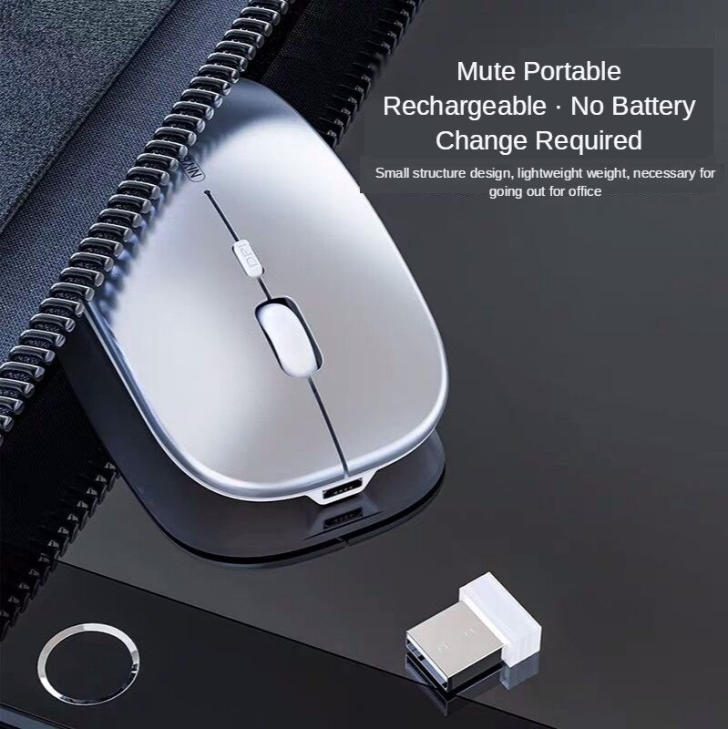 [Mobile Phone Can Use] Charging Wireless Mouse Mute Desktop Laptop Computer General Office Bluetooth Wireless Mouse