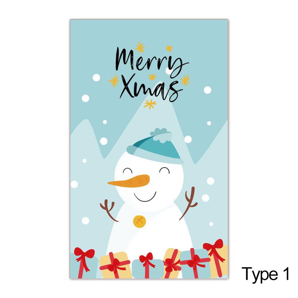 50 stk. god jul-kort godt år melding hilsen postkort juletre hjort pakkeinnlegg innpakning dekor: Hvit