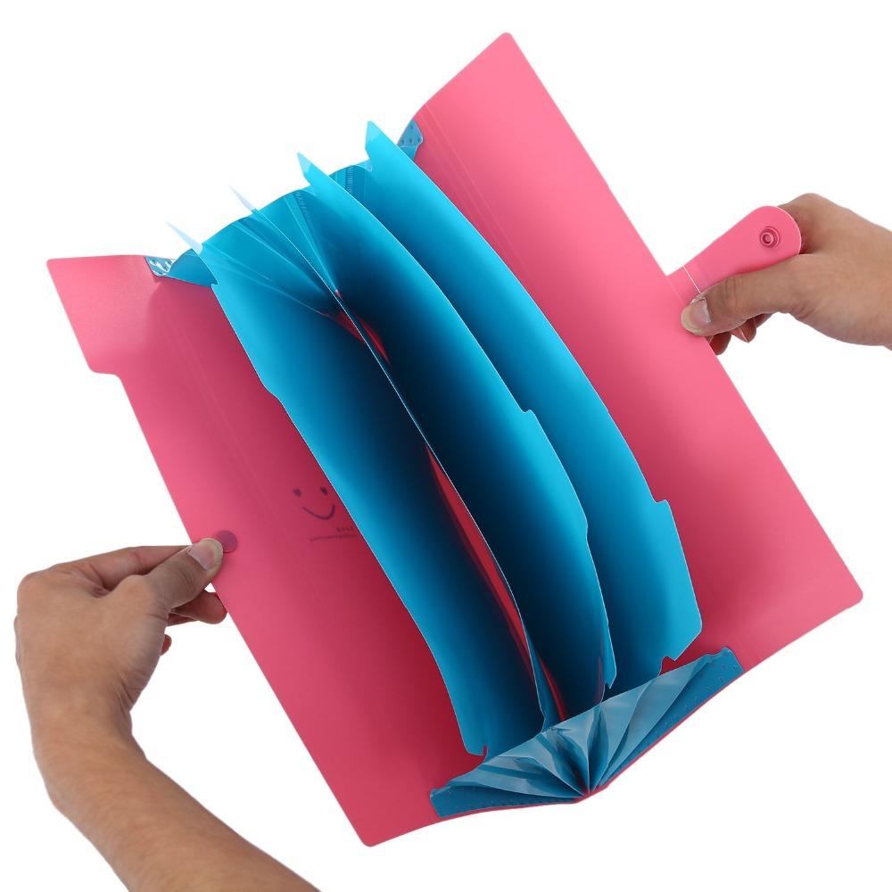 Stockage de papiers extensible taille 5 lettres pour école créative mignon accordéon A4 sac de dossier en plastique poche
