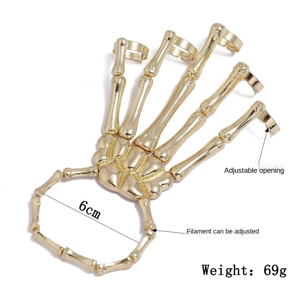 Punk Skull Skeleton Bracelets For Men Women Adjustable Couple Gothic Skull Bracelet Bangle On Hand