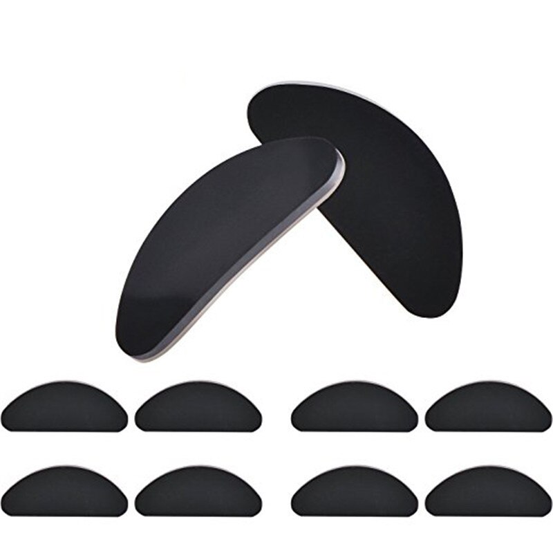 10 Stuks Glazen Neus Pads Adhesive Silicone Neus Pads Antislip Voor Bril Brillen Zonnebril Neus Pads Leesbril: 10PCS Black