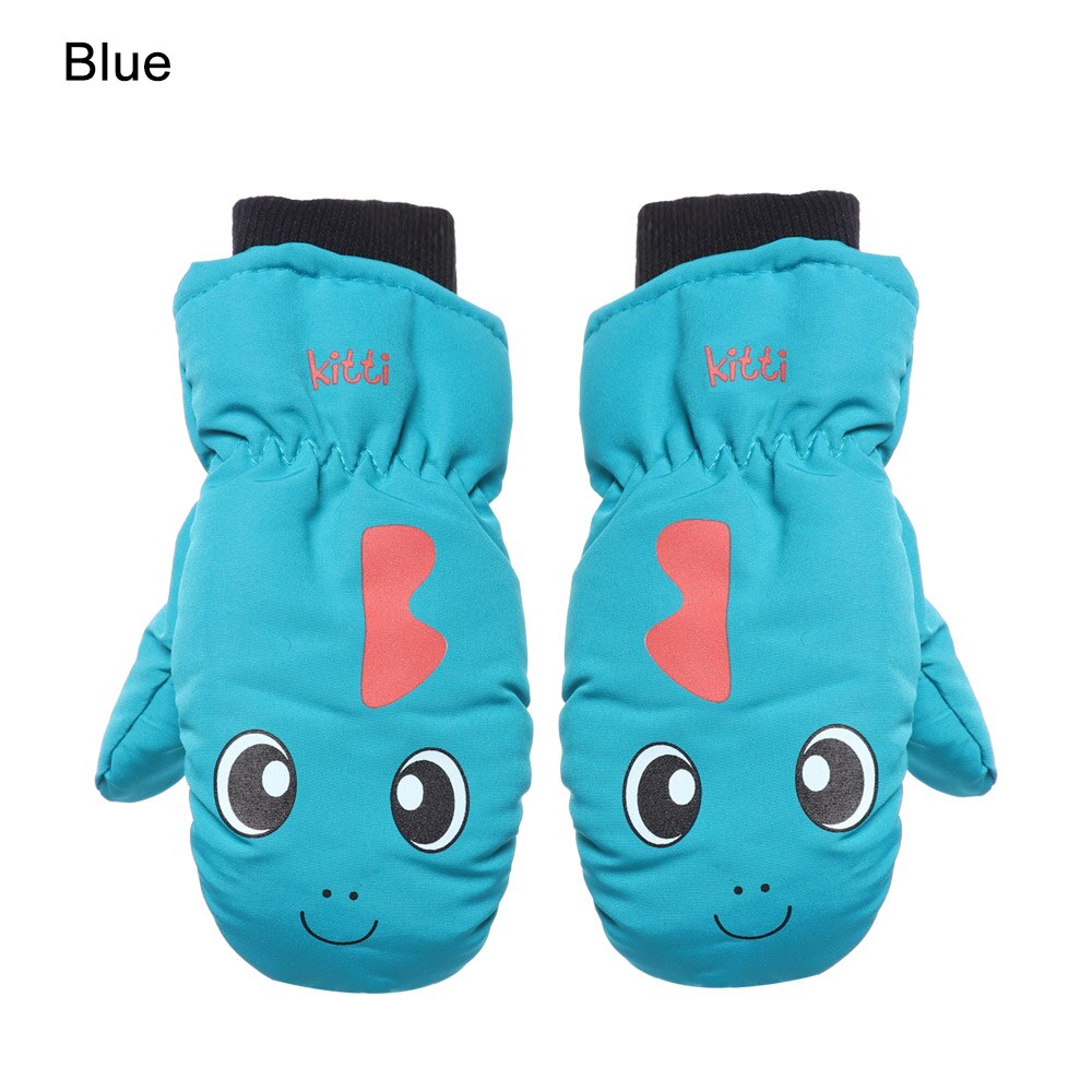 Enfants hiver gants de Ski garçons filles sport imperméable à l'eau coupe-vent anti-dérapant neige mitaines étendu poignet gants de Ski: 2-blue