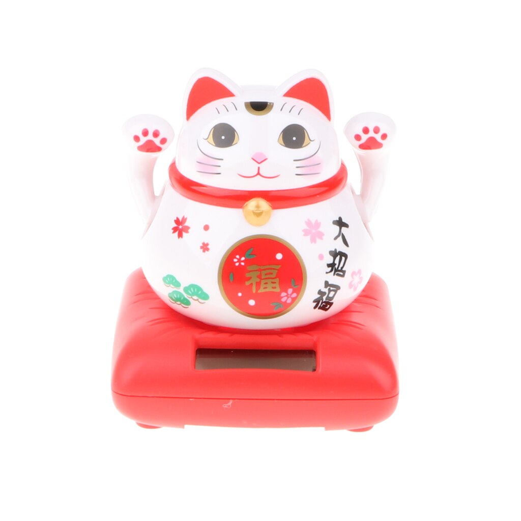 SOLAR POWER BECKONING Wealth Lucky Waving Fortune CAT Home Car Decor Science Toy