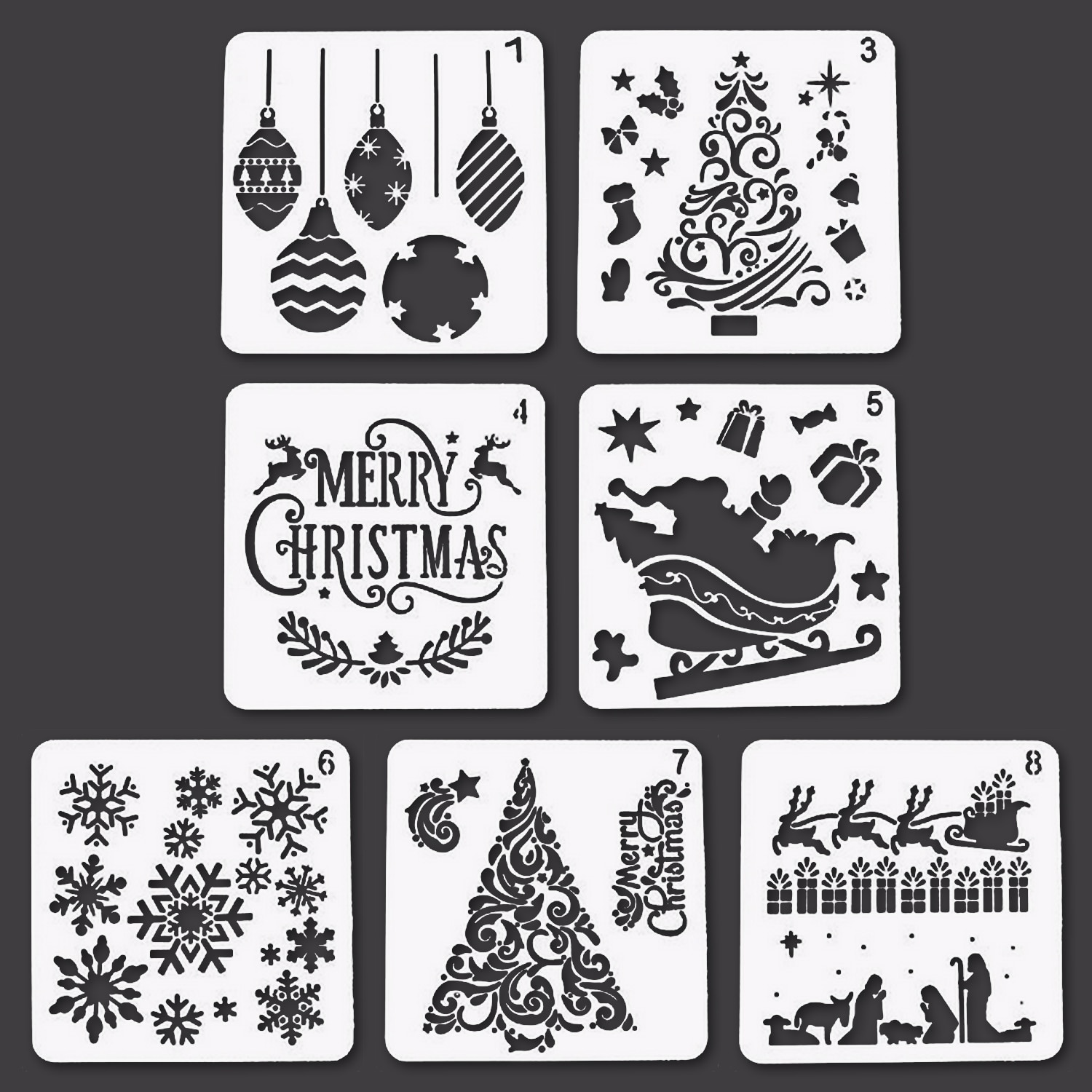 7 kpl lajitelma tyyli maalaus piirustus stensiilit mallit pigmentti scrapbooking diy askartelu albumi seinä hyvää joulua sisustus