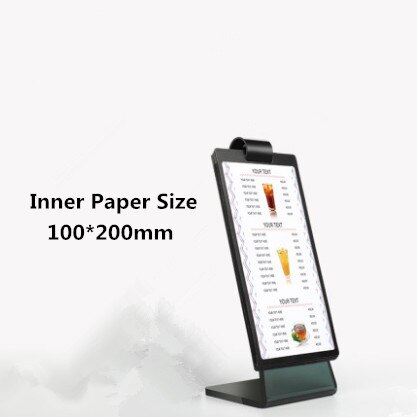 A5 And 100*200mm Double Sided Table Menu Card Sign Holder Ad Picture Photo Frames Advertisement Display Menu Paper Holder Stand: Black 100x200mm