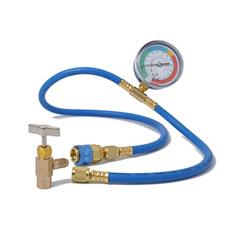 Car Air Conditioning Repair Tool R134a Air Conditioner Fluoride Tube Quick Release Refrigerant Connector Pressure Gauge