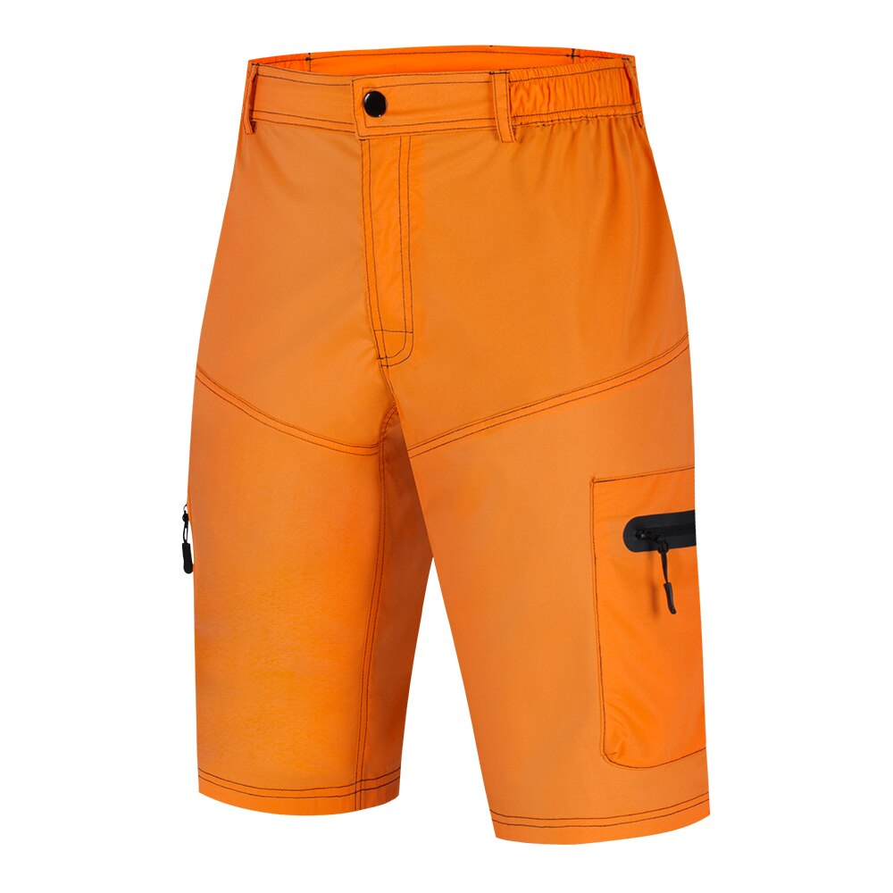 Wosawe mænd & #39 ;s korte ciclismo cykelshorts multi pocket mtb vandafvisende quick dry cykel bjergbukser motorcykel shorts: Bl133- orange / Xxxl
