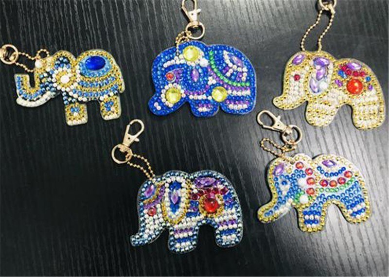 HUACAN porte-clés de bijoux peinture diamant | broderie diamant, sac de dessin animé, décorations bricolage, pour main: YSK14