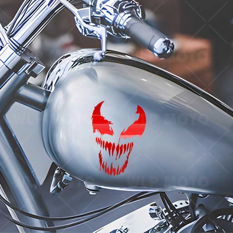 Autocollant de moto fantôme Venom, décalcomanies de décoration pour réservoir de carburant, pare-brise, carrosserie de voiture, fenêtre triangulaire, autocollants imperméables, accessoire