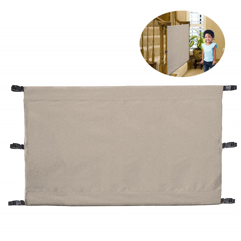110x91cm Portable Stair Safety Protection Cat Net Pet Gate Foldable Dog Fence Set Durable Enclosure Insulated Guard: Khaki