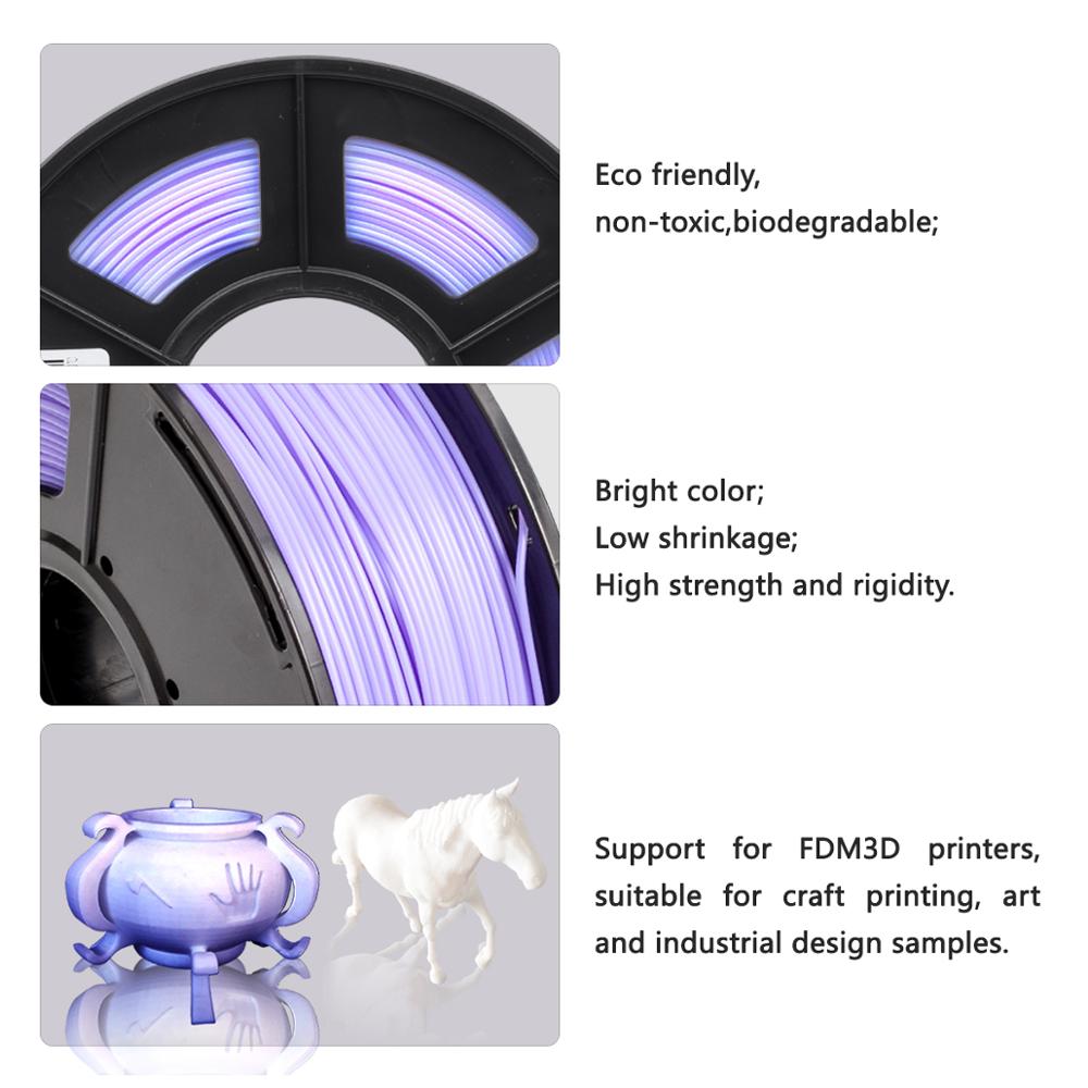 SUNLU – Filament d'extrudeuse pour imprimante 3D, plastique en Polycarbonate , violet PLA, 1.75mm, 1KG, 2,2 lbs, avec bobine, sans bulle