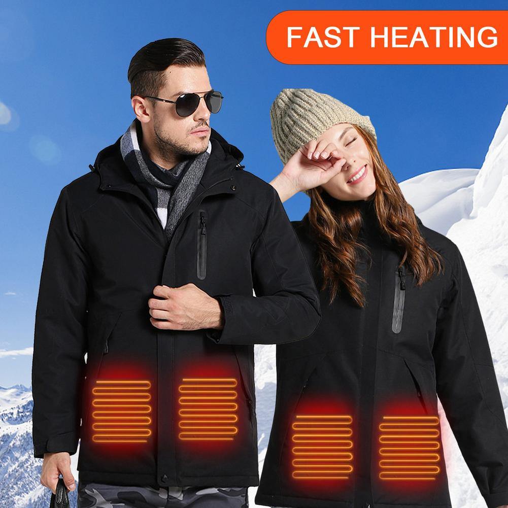 Winter USB Charging Heating Jacket Waterproof Ski Top Coat