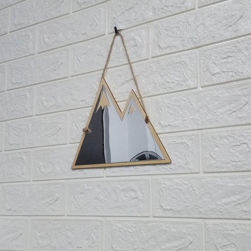 Children Cartoon Decorative Mirror Bathroom Baby Room Wood Acrylic Mirror Frame Home Art Wall Decorations Mountain