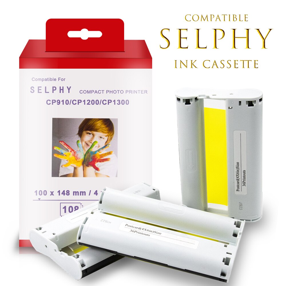 Topcolor KP108IN KP-36IN Voor Canon Selphy CP1300 CP1200 Printer Inkt Cartridge CP900 CP910 CP1000 Inkt Cassette 6 Inch Fotopapier