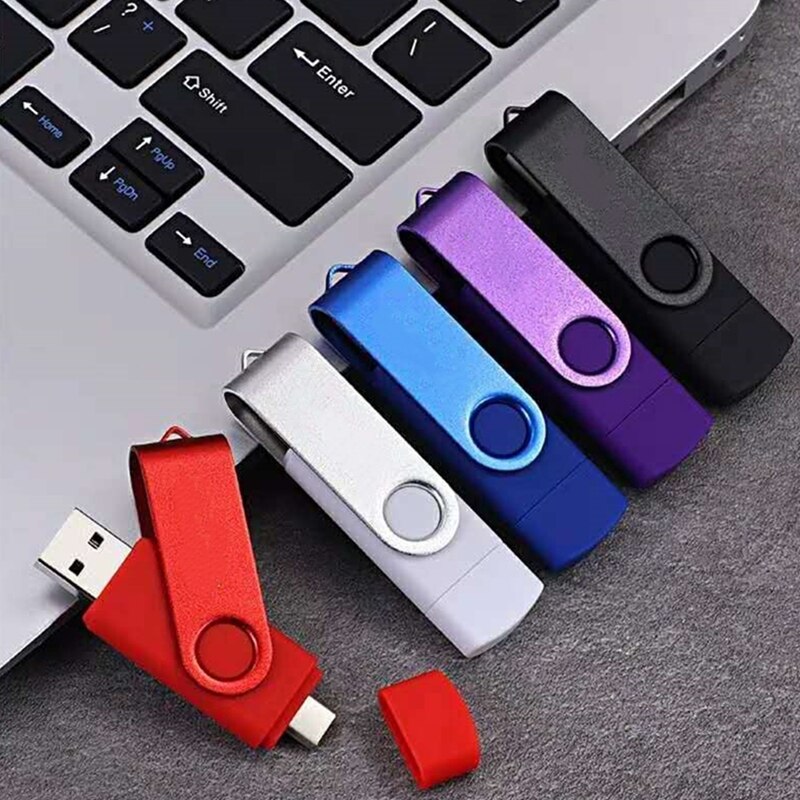 Beste Usb Flash Drive Voor Android Telefoon 64Gb 8Gb Pendrive 128Gb 32Gb Type C 2.0 Pen drive Metalen Memory Stick 16Gb Cle Usb