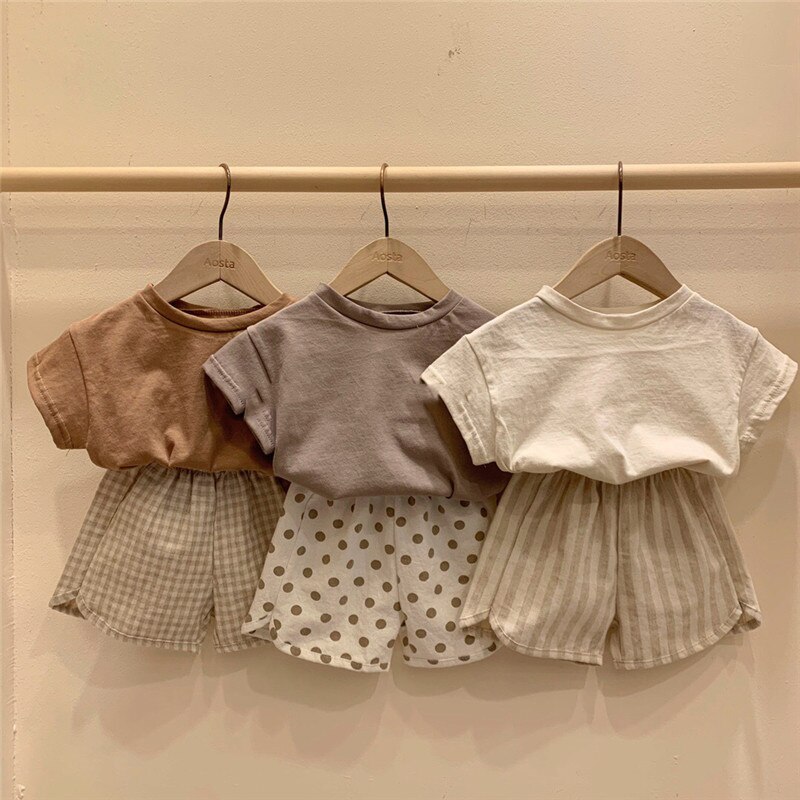 Kinderen T-shirt Katoen Effen Kleur Jongens En Meisjes Baby Korte Mouwen Losse Casual Tops Kinderkleding 1016 03