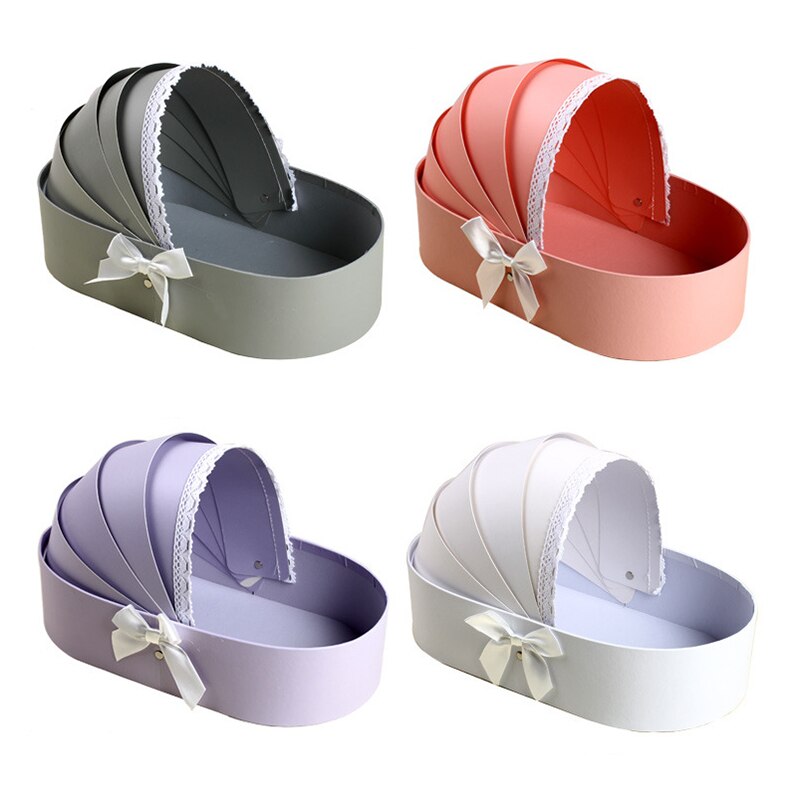 LUDA Cradle Flower Box Rose Flower Arrangement Basket Boxes Romantic Floral Flower Packing Boxes Wedding Home Decor