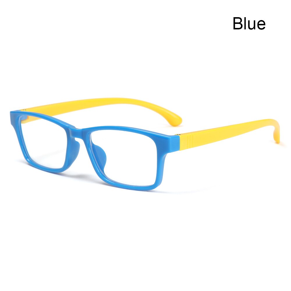 1PC Square Anti-blue Light Glasses for Children Soft Frame Goggle Ultralight Silicone Frame Glasses Kids Eyewear Vision Care: blue