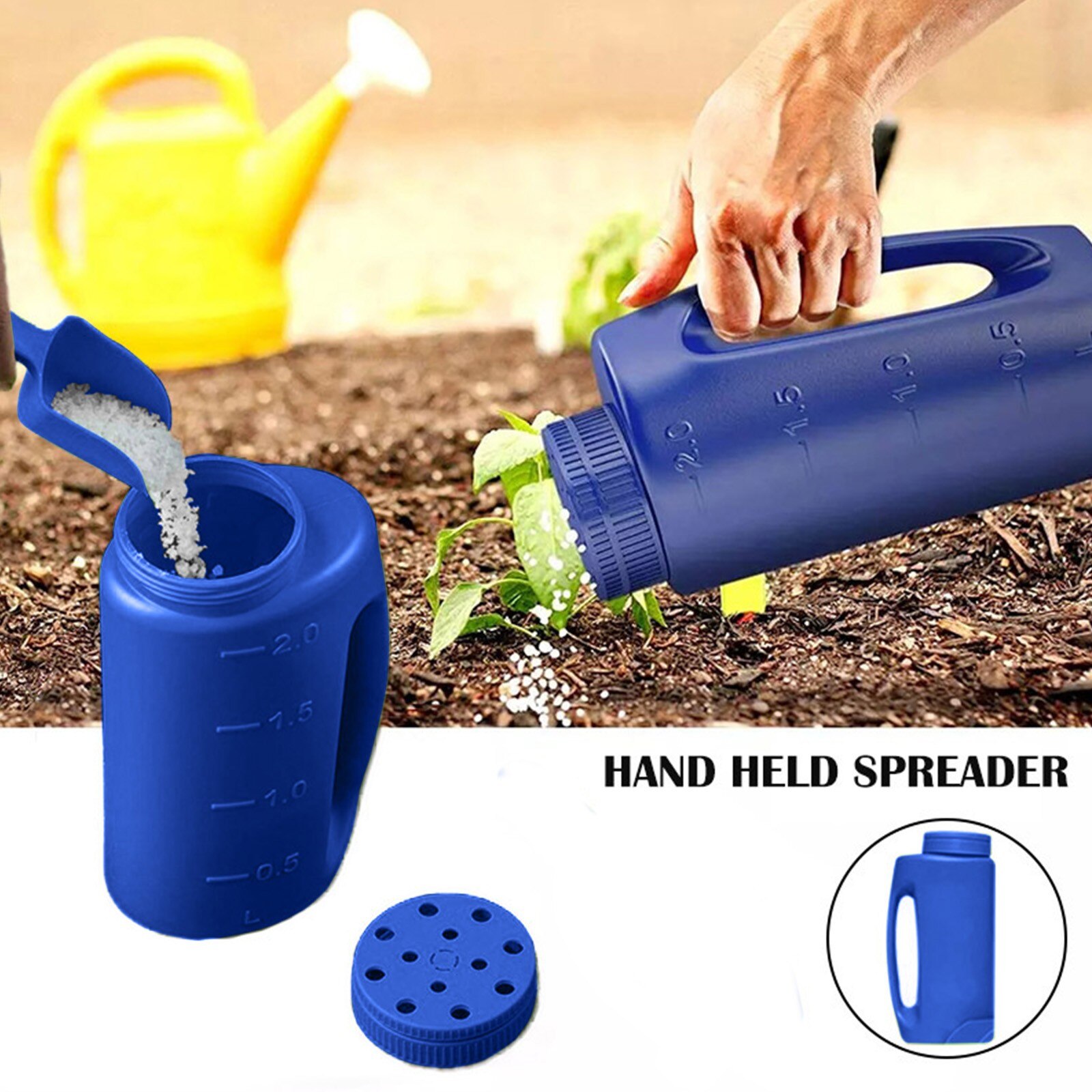 Handheld Fertilizer Pot Expander Garden Kettle Shaker Watering Pot Fertilizer Cover Basket Box Plastic Plant Nursery Pots J60