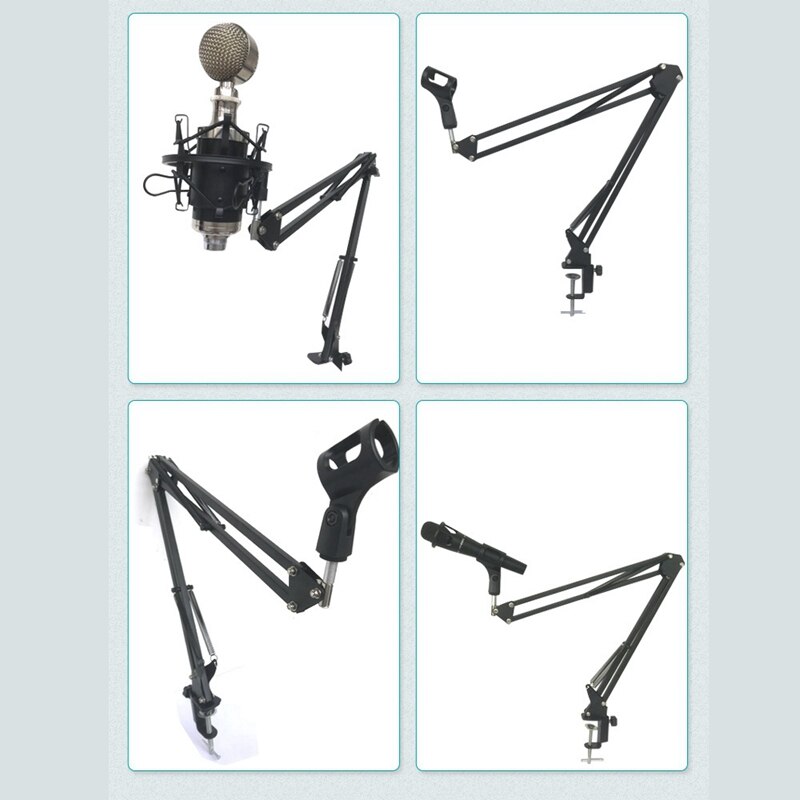 Recording Microphone Holder Stand Clip Mic Adjustable Suspension Boom Table Bracket with Shock Holder Mount for Microphones