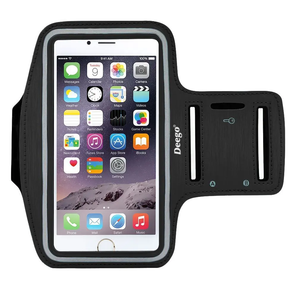 Männer frauen Lauf Telefon fallen Wasserdicht Touchscreen Armbinde Sport und Fitness Läuft Zubehör für 4-6 zoll Smartphones: Schwarz