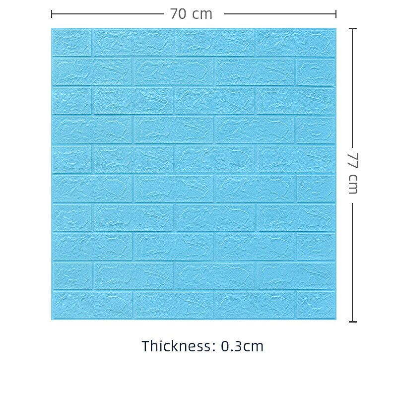 Paneles autoadhesivos 3D para pared, papel tapiz autoadhesivo, adhesivos para el salón, dormitorio, habitación de niños, papeles de ladrillo, decoración del hogar, 12 Uds.: blue