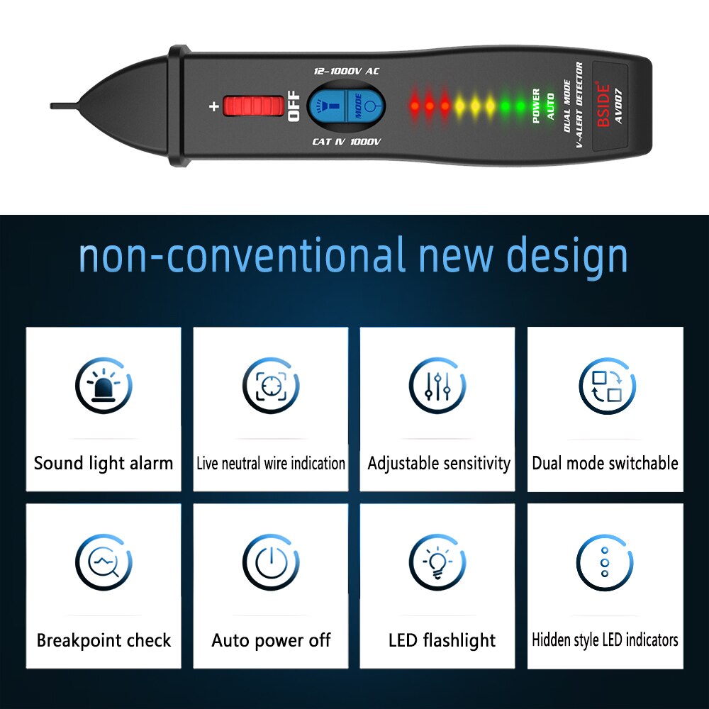 BSIDE AVD07 Dual Mode Test Pen Live Voltage Detect... – Vicedeal