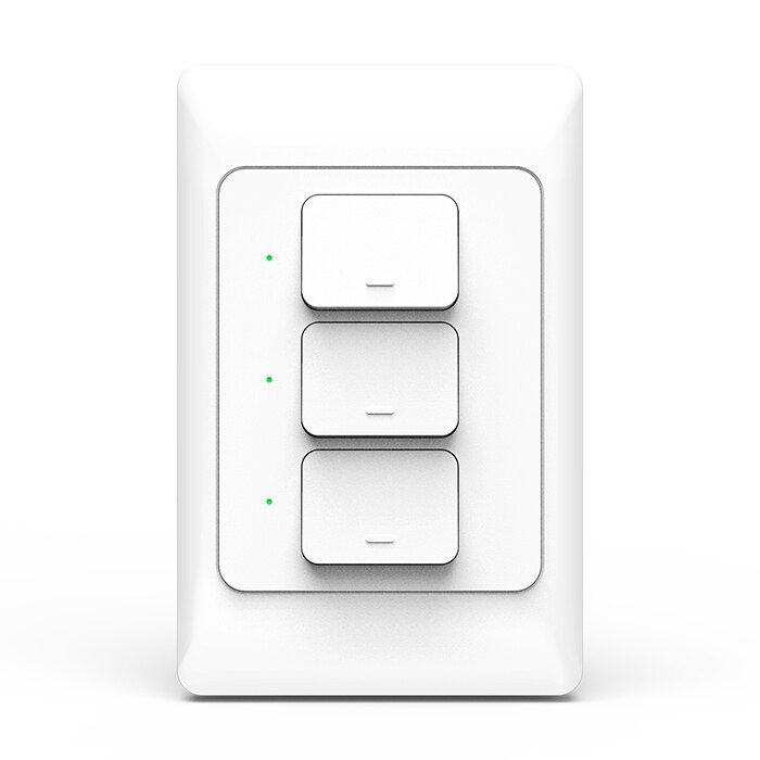 Interruptor de luz de pared Zemismart US AU WiFi Alexa Google Home TUYA APP Control una banda dos tres bandas interruptores físicos: Three Gangs