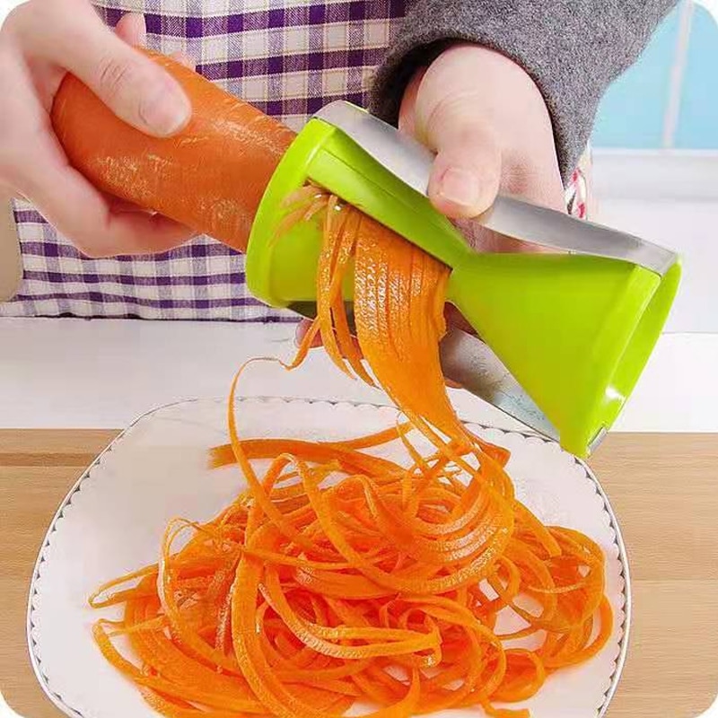 Draagbare Spiralizer Groentesnijder Handheld Spiralizer Dunschiller Rvs Spiral Slicer Voor Aardappelen Courgette Spaghetti
