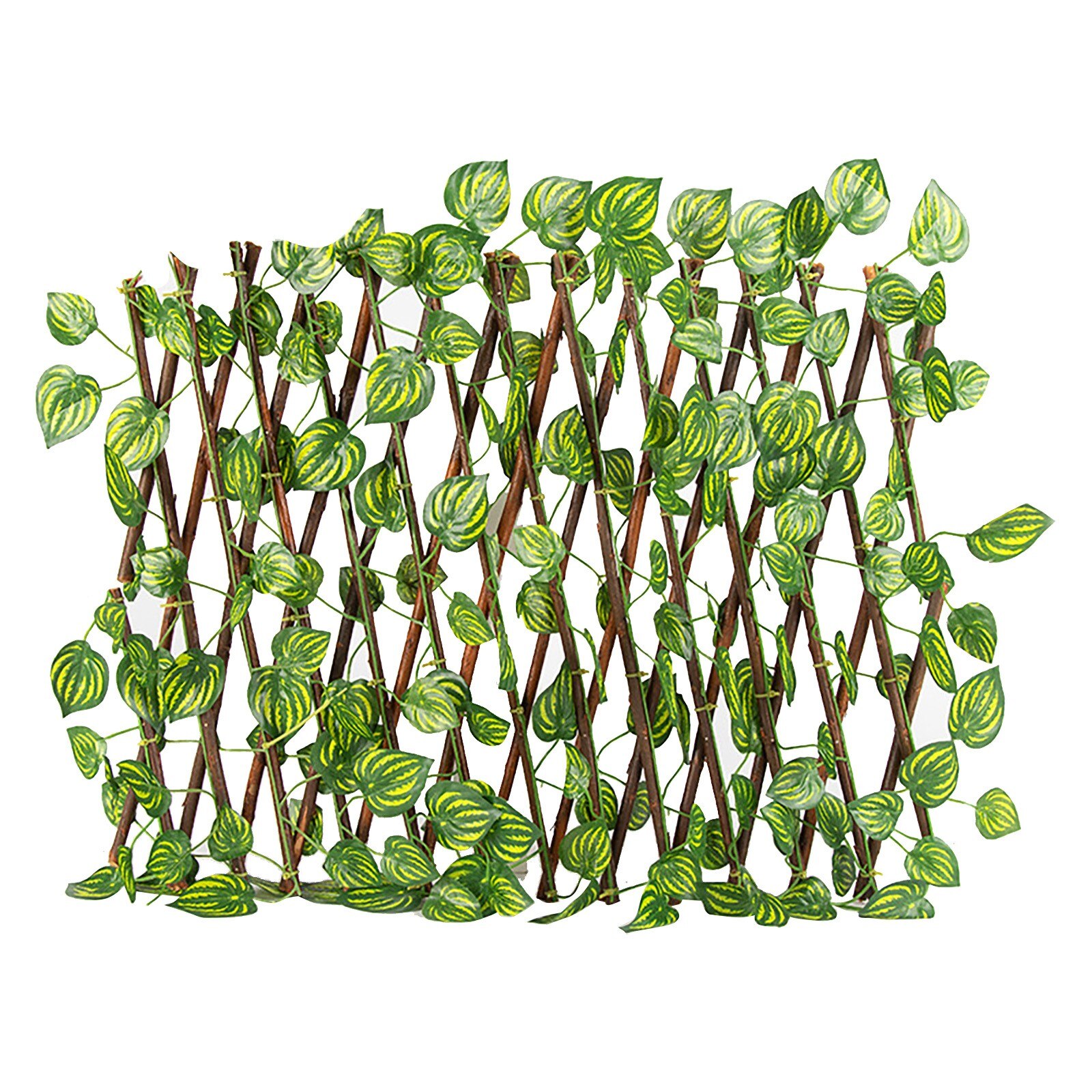 Indtrækbart hegn, der udvider træhegn, hæk med kunstige blomsterblade, havedekoration, espalier, skærm, espalier, porte: D