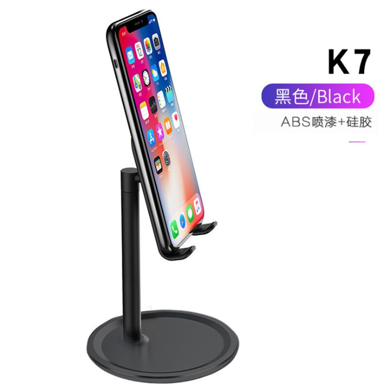 Tablet Stand For iPad Pro 11 10.5 10.2 9.7 mini Desktop Holder For iphone Samsung Xiaomi Huawei Tablet Stand Network Teaching: ABS Silicon Black