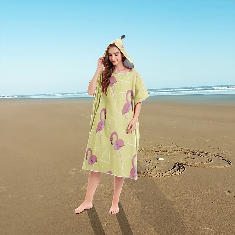 Zomer Strand Poncho Hooded Badhanddoek Microfiber Wetsuit Veranderende Gewaad Surf Handdoek Voor Zwemmen Strand Outdoor Badjas