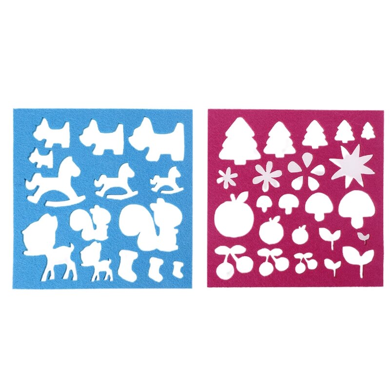 Colorful Felt Needle Felting Molds DIY Felt Template Stencil Applique Handcraft: 2 piece set