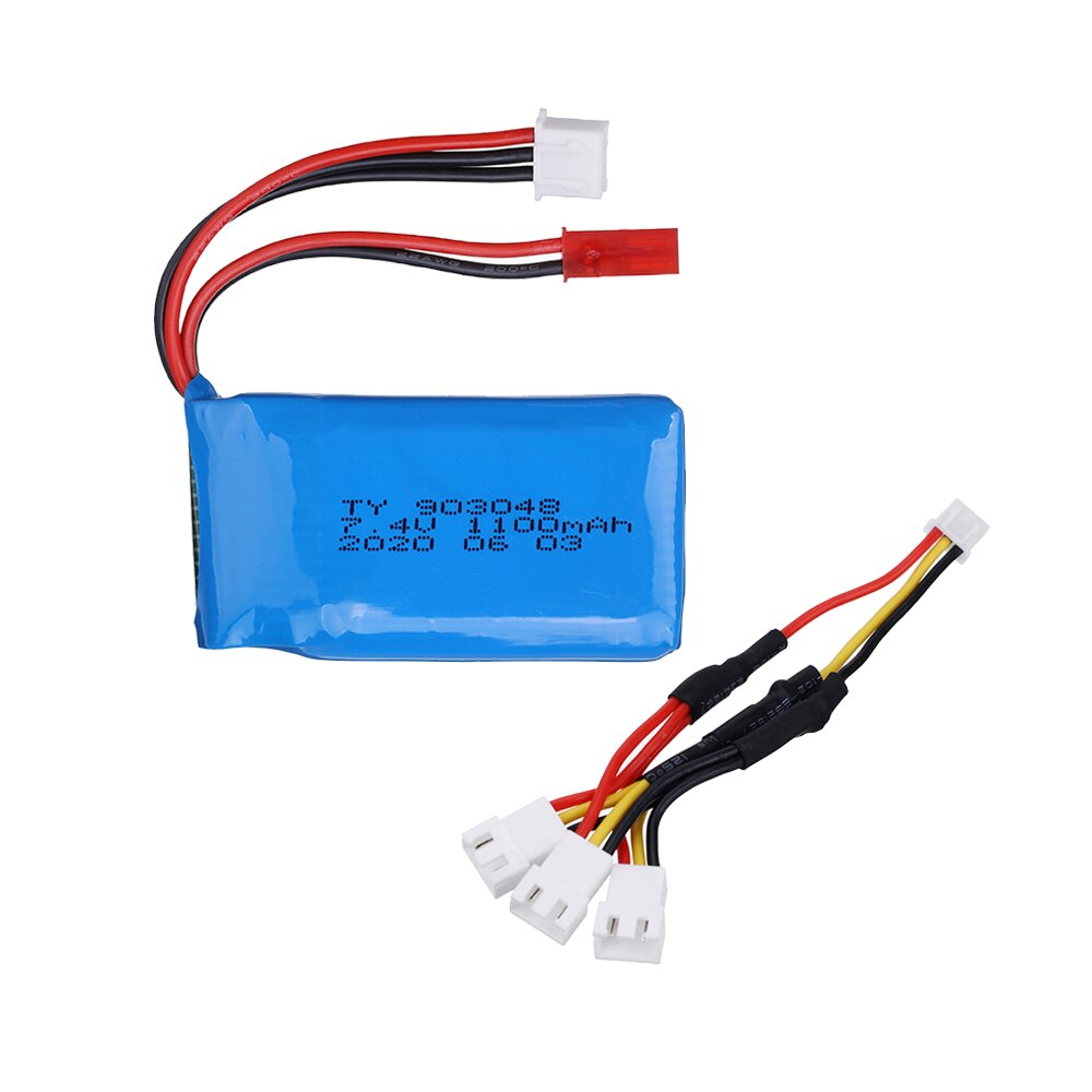 7.4 V baterii na Wltoys A949 A959 A969 A979 K929 1/18 Rc samochodów bateria Lipo 2S 7.4 V 1100 mah 25C 903048 dla Wltoys części do samochodów zdalnie sterowanych: Niebieski