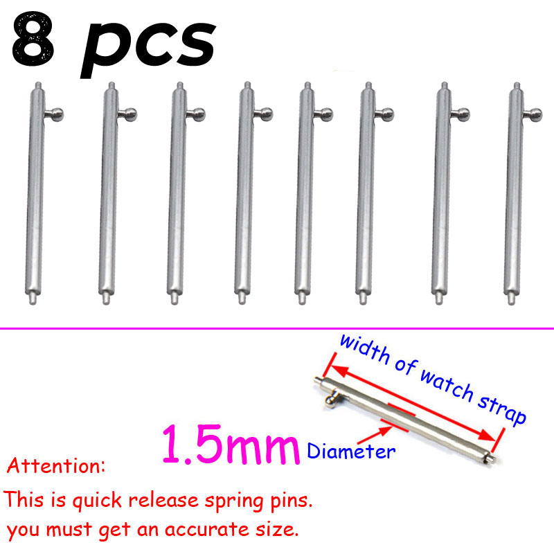 Stainless Steel Watch Strap Quick Release Bars Spring Pin Watch Repair Tool Band Connect Pins 14 15 16 17 18 19 20mm 21 22 24mm: Blue White / 21mm