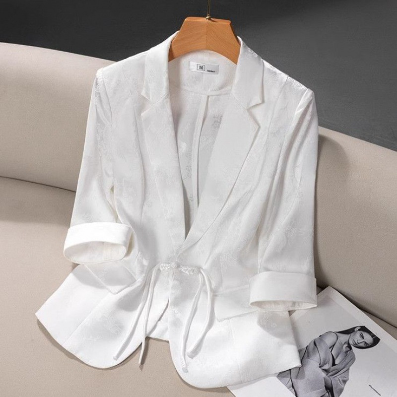 Mode Vrouwen Blazer 2024 Herfst Solide Temperament Kort Pak Jas Dames Blazers Bovenkleding Dames Tops: 4XL / GRIJS