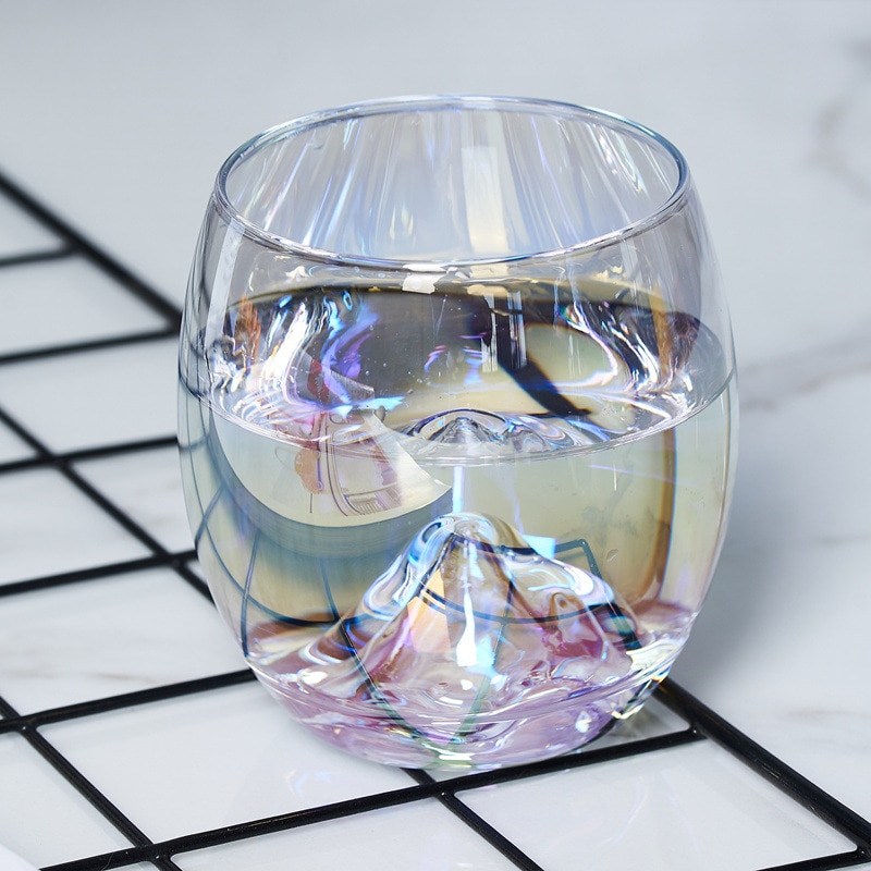 Japanse Stijl 300Ml Regenboog Glas Cup Teardrop Crystal Cup Huishoudelijke Kleurrijke Persoonlijkheid Drinken Glas Netto Rode Wijn Glas