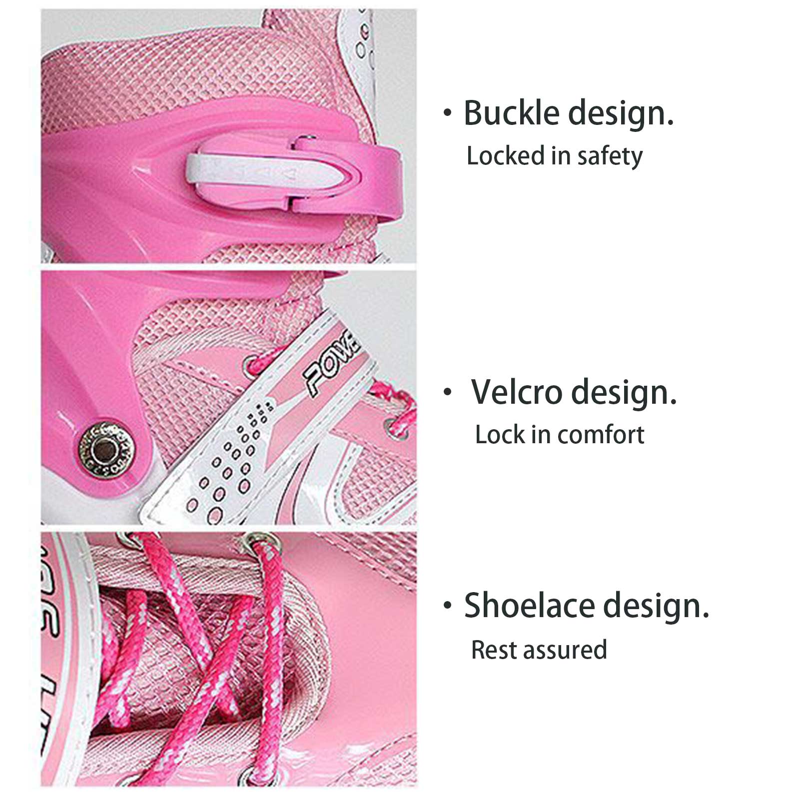 Inline Skates Slalom Kids Roller Skating Shoes Sliding Free Skate Patins With Light Up Wheels Adjustable 3 Size