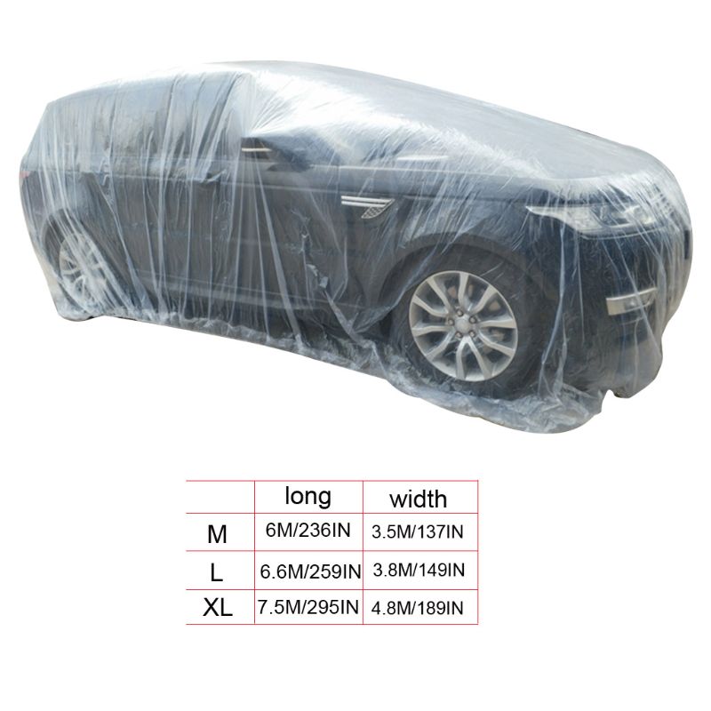 Draagbare Wegwerp Transparante Waterdichte Auto Cover Stofdicht Opvouwbare Covers 77UE