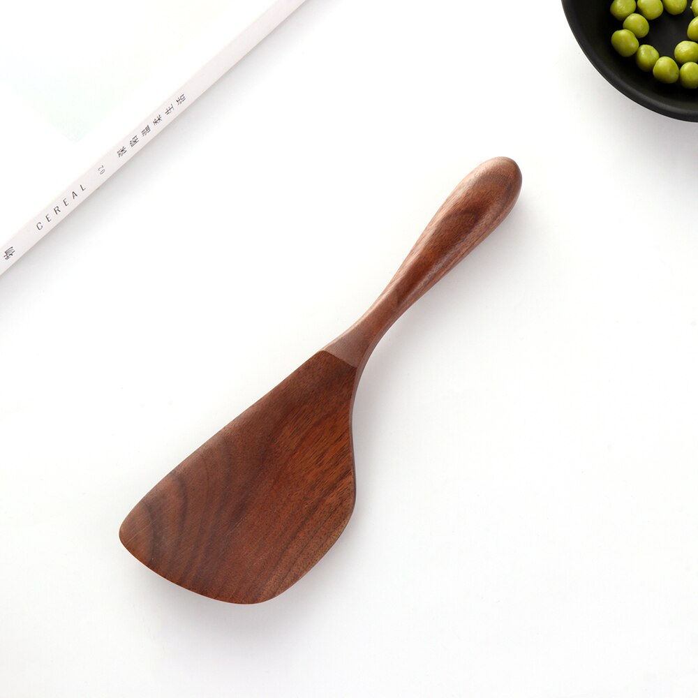1PC de madera de nogal negro utensilios de cocina arroz pala cuchara de cucharas de café postres condimento cariño cucharadas de té vajilla Natural cubiertos