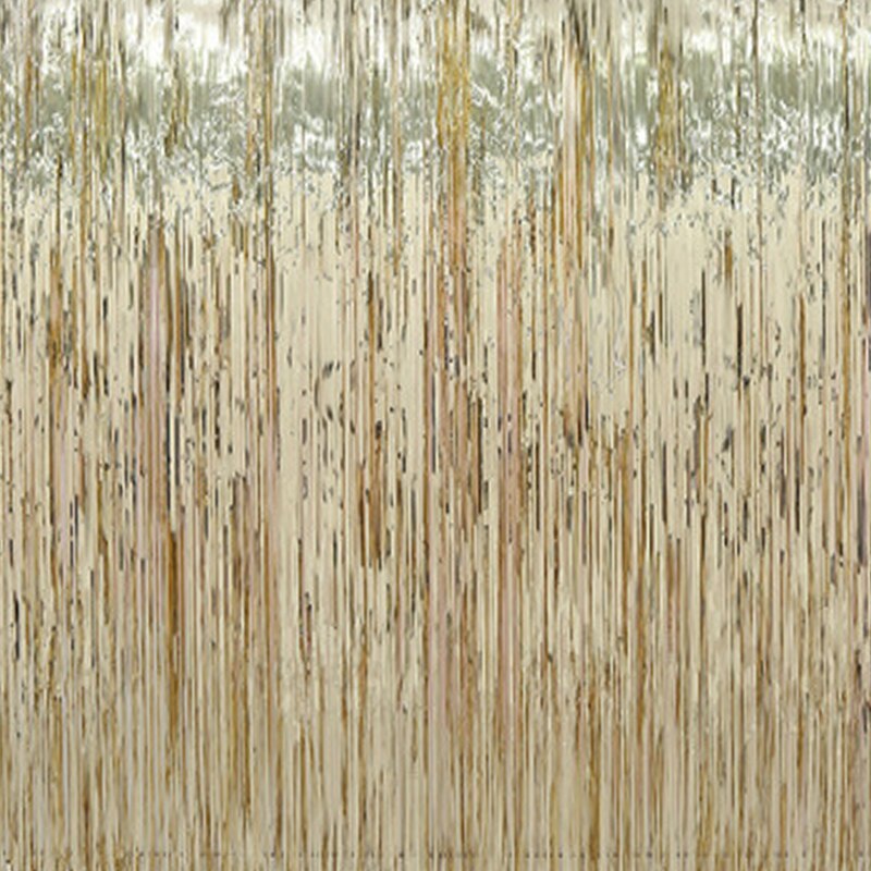 Party Backdrop Glitter Gold Curtains Wedding Birthday Anniversary Tassel Background Decoration Favors Coloured Ribbon Drapes: Silver Color