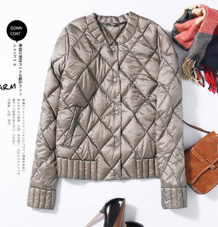 SEDUTMO Winter Plus Größe 3XL Frauen Unten Jacken Ultra Licht Ente Unten Doat Kurze Puffer Jacke Herbst Parkas ED039: Grau / S