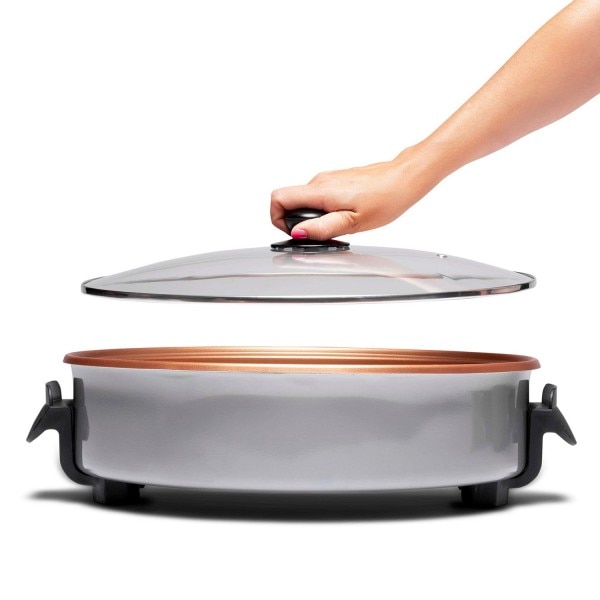 NewChef Sartén Eléctrica Multifunción de 40 cm. de Diámetro y 7 cm. de Profundidad. 1500W. Paellera Arrocera Multicazuela