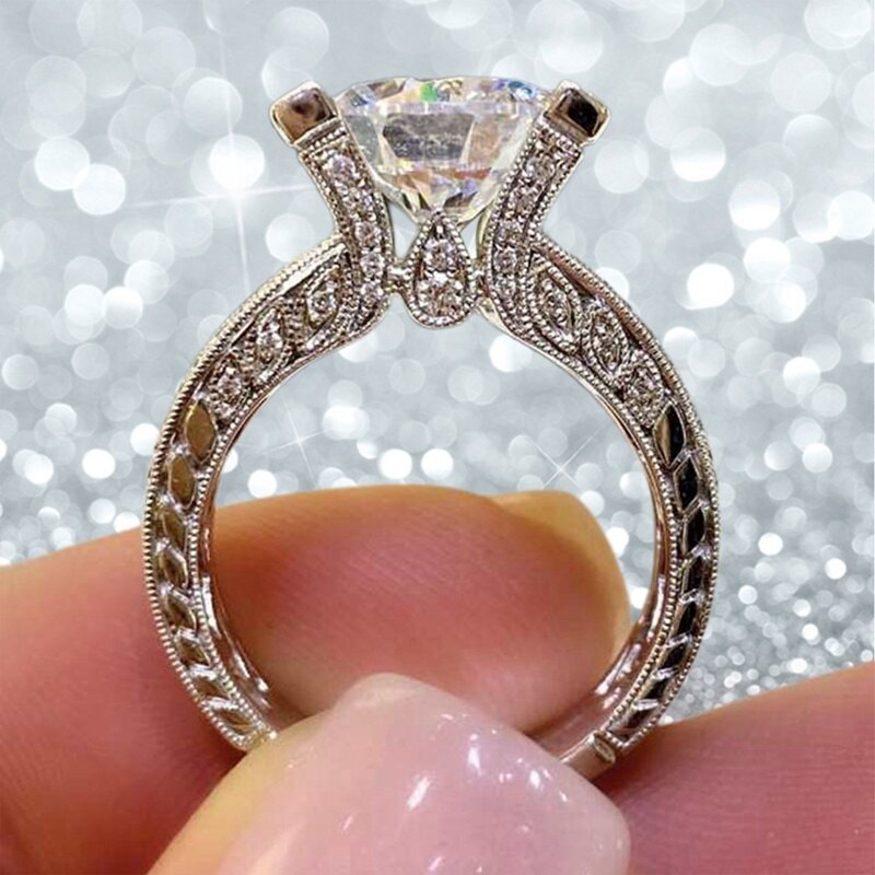 Elegante Cubic Zirconia Anelli di Cerimonia Nuziale Pony Occhio Intarsiato Anello Zircone per la Donna di Fascino Dell'anello di Barretta Del Partito Regalo Dei Monili Dichiarazione Anello