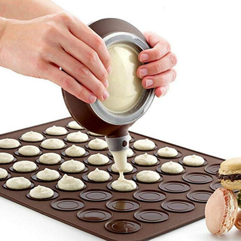 48/30- håls macarons silikonpanna bakmatta bakverk formform ark ark matta tårta efterrätt ugn liner macaron kruka bakverktyg