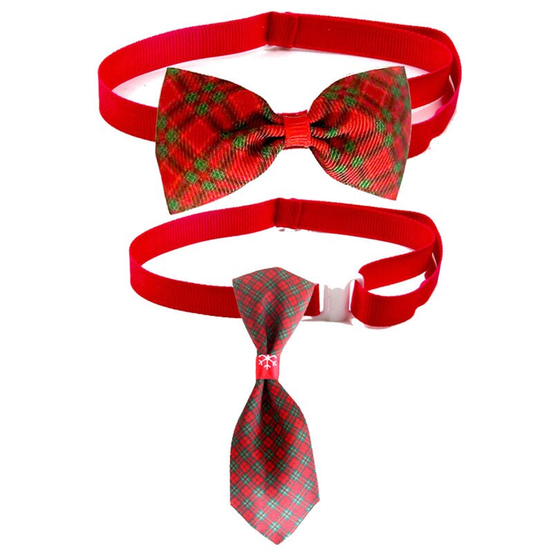 2 stk kæledyr jul plaid slips slips kat hund krave justerbar til xmas festival kjole op foto værktøjer kæledyr tilbehør: 09