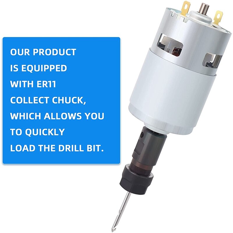 775 Spindle Motor with ER11 Collet &amp; Connection Line, 24V 20000 R/Min,Fit for CNC 3018 Series Carving Machine