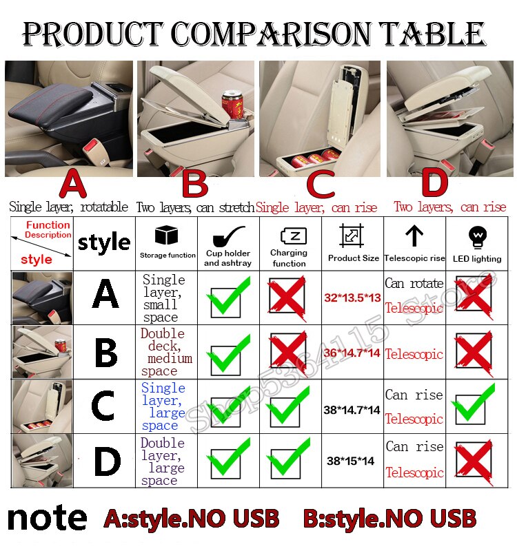 Accoudoir universel en cuir pu, boîte de rangement centrale, accessoires de style automobile, main courante rotative